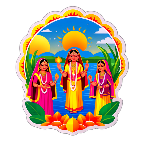 छठ पूजा का पारंपरिक स्टीकर