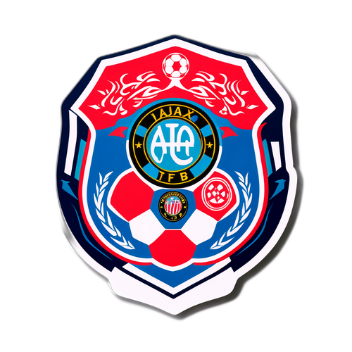 מדבקה בעיצוב כדורגל עם סמלי Ajax ו-Inter