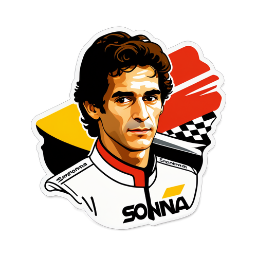 Design cu Ayrton Senna, simbolizând viteză și pasiune pentru curse