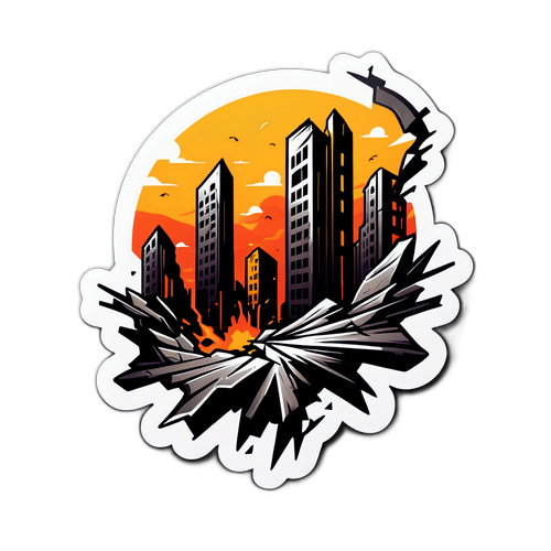 Стильна наліпка з графікою колапсу