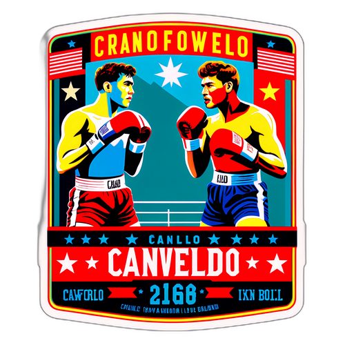 Retro-sticker hyllande Crawford och Canelo