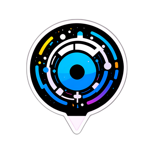 데이터 분석 요소와 결합된 팔란티르 로고 스티커