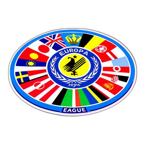 Ένα αυτοκόλλητο για το Europa League με τις σημαίες των συμμετεχόντων ομάδων