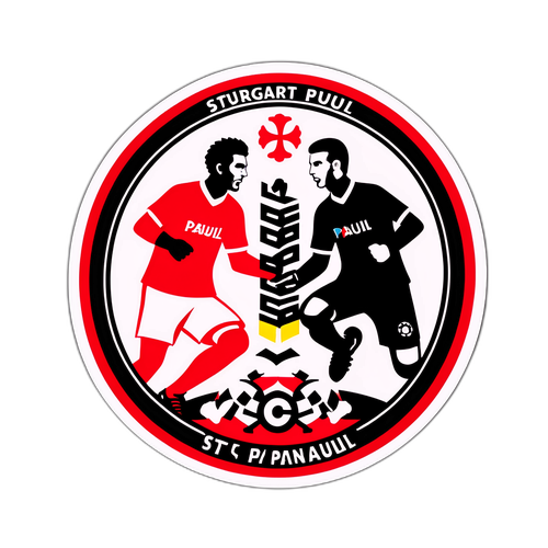 Σχεδίαση μιας αυτοκόλλητης ετικέτας για τον αγώνα Στουτγκάρδης και Σεντ Παούλι