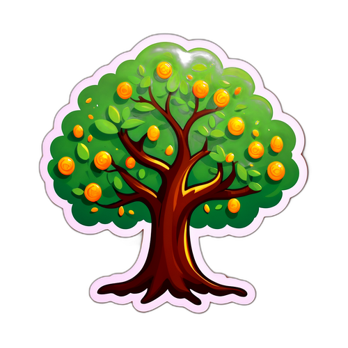 Stiker Pohon Pertumbuhan dan Kemakmuran