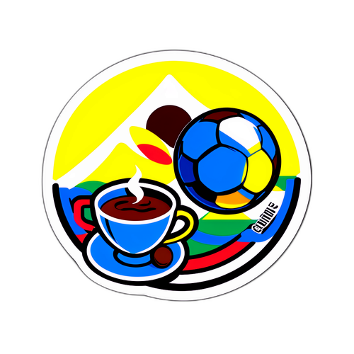 Sticker de cultura cafetera y deportes en Colombia