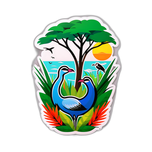 Grafische Darstellung der Flora und Fauna Gambias