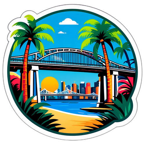 Stylistyczna naklejka z Brisbane