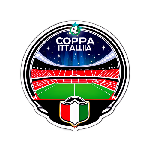 Stiker Stadium Coppa Italia dengan Cahaya Magis