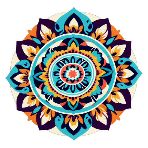 Intricate Mandala Design with Floral and Geometric Patterns