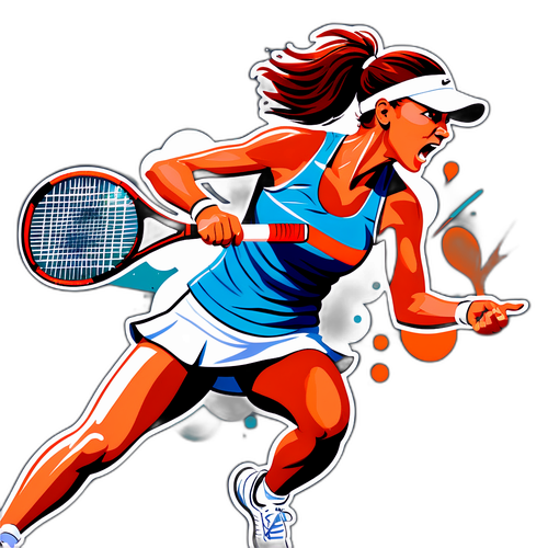 Magda Linette sa aksyon sa isang tennis match