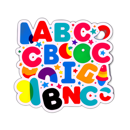 מדבקת abc מינימליסטית