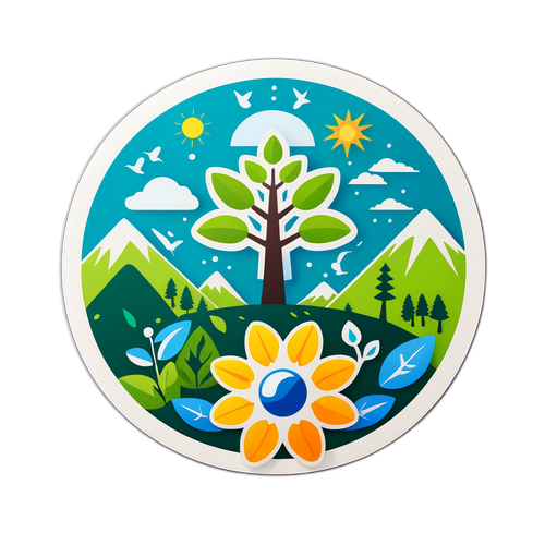 Наклейка з символами природи та екології Снігурівки для підвищення обізнаності