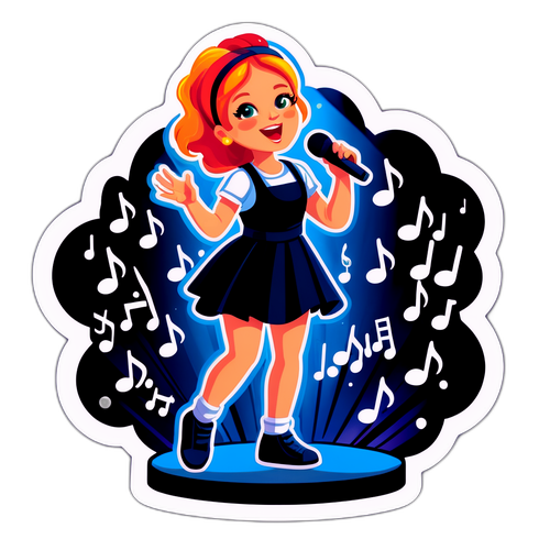 Livlig klistermærke af Lene Beier på scenen