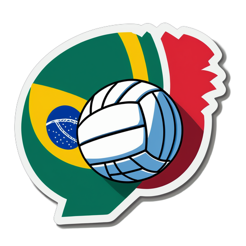 Vôlei Masculino: Celebrando a Rivalidade Brasil e Polônia com um Adesivo Imperdível!