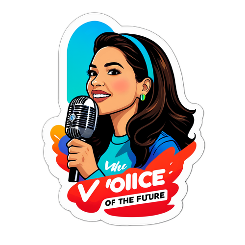Sticker von Lauren Sánchez mit Mikrofon
