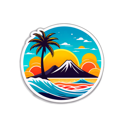 Tropisk klistermärke för Teneriffa