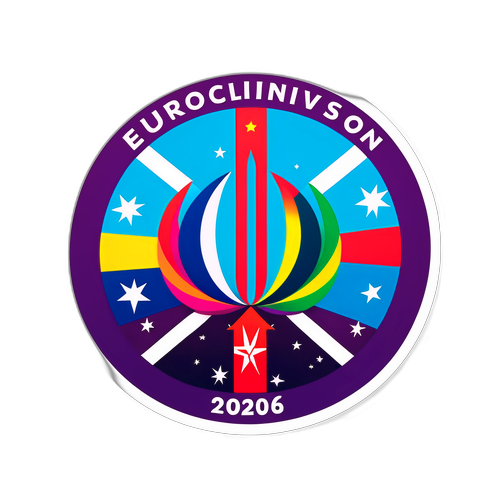 Наклейка, що відображає культурні аспекти Євробачення 2026