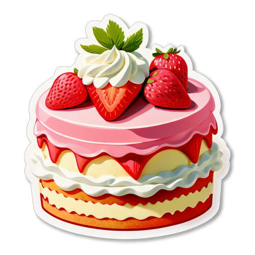 甜美草莓蛋糕貼紙