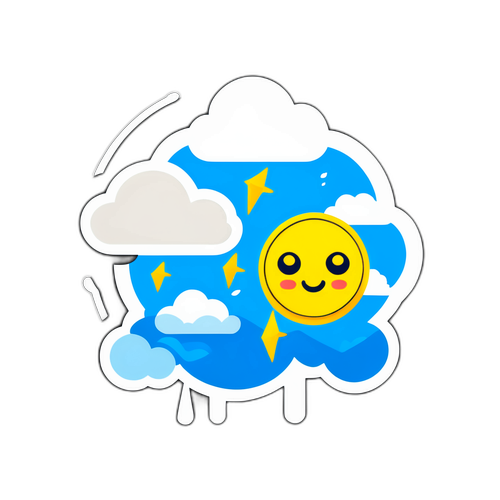 전통 한국 날씨 알림 스티커