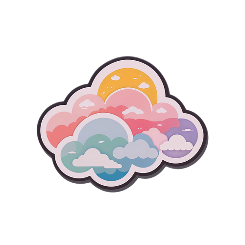 空にインスパイアされた柔らかい色の雲のステッカー