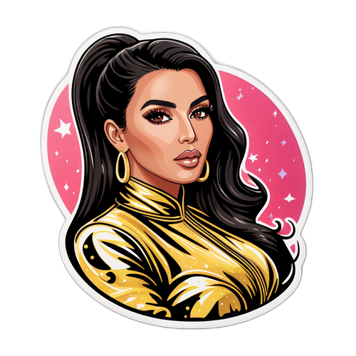 Chic Kim Kardashian Inspired Fashion Sticker
