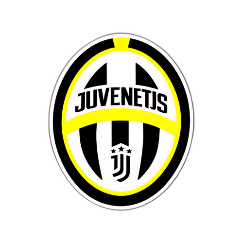 Juventus Klistermärke med Fotboll