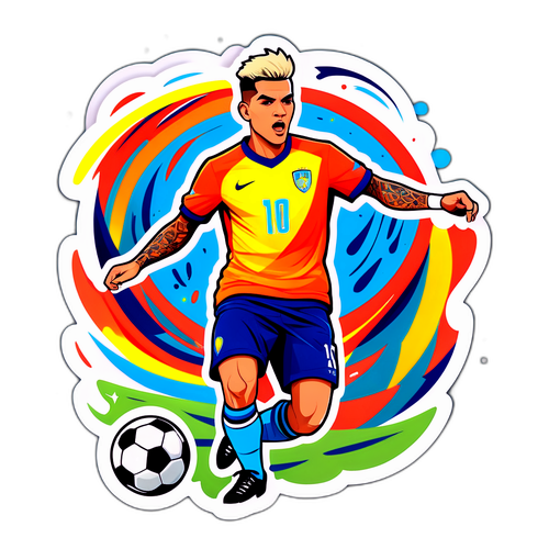 Retrato Estilizado de Leandro Paredes Jogando Futebol