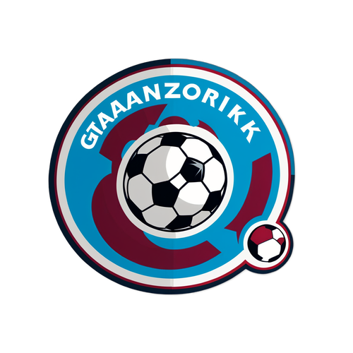 Trabzonspor ve Gaziantep FK Logolarının Arasında Zıplayan Futbol Topu