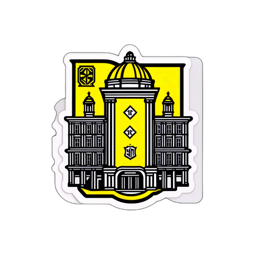 도르트문트의 상징적인 건축물과 축구의 조합 스티커 디자인