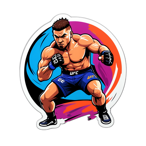 Dynamic UFC Fighter Sticker
