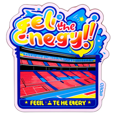 Sticker van het Nagyerdei Stadion met enthousiaste fans