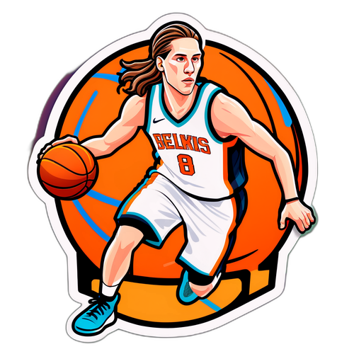 Vibrant Cartoon of a Basketball Player