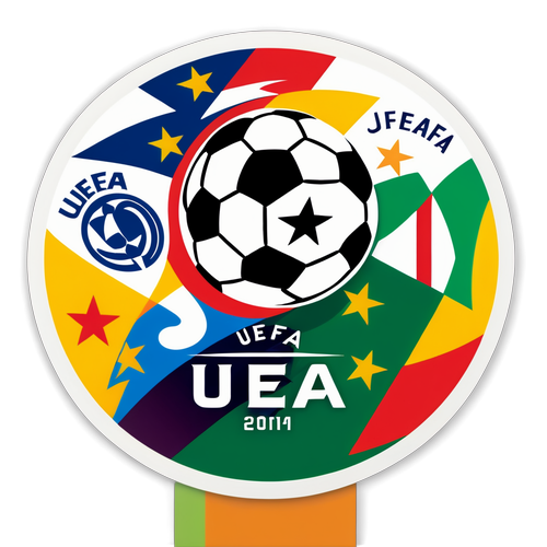 UEFA Logo med Fodbold Elementer