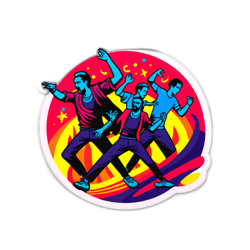 바르셀로나 축제를 대표하는 음악과 춤 스티커