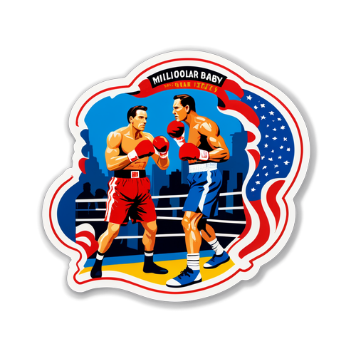 Nostalgischer Sticker mit Szenen aus 'Million Dollar Baby'