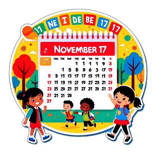 Okul Manzarası ve Renkli Takvim