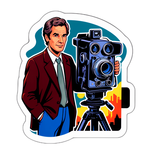 Nostalgischer Sticker mit Peter Weck
