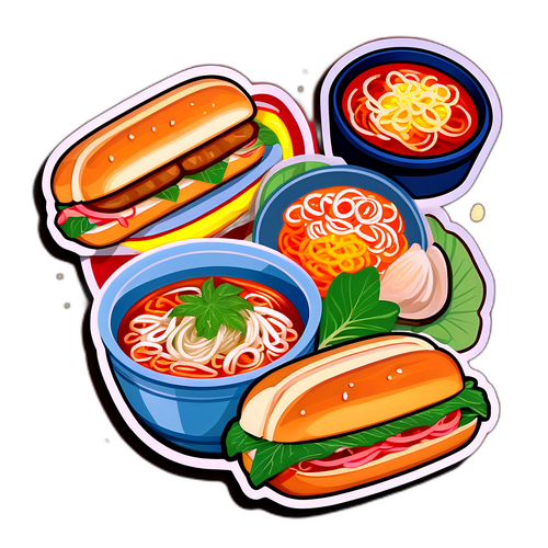 Thiết kế sticker món ăn truyền thống Việt Nam