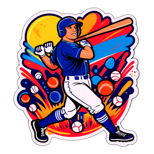 Dynamic Baseball Action Sticker Featuring Pete Crow-Armstrong