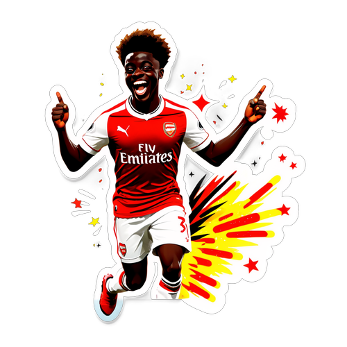 Bukayo Saka sărbătorind un gol