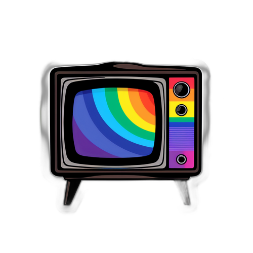 Televisor Antiguo con Fondo Arcoíris