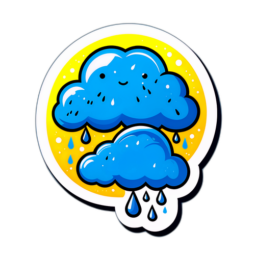 Sticker với hình ảnh mây và mưa