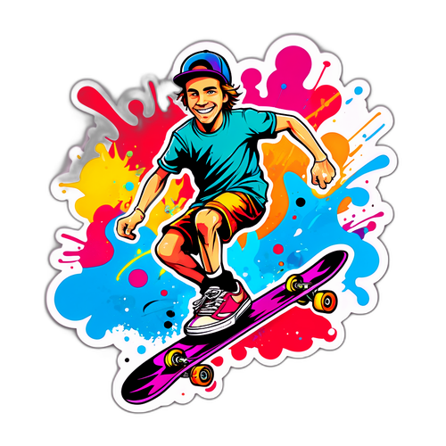 Skateboardklistermärke med Jake Lang