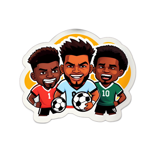 מדבקת כדורגלנים עם רגשות מוגזמים