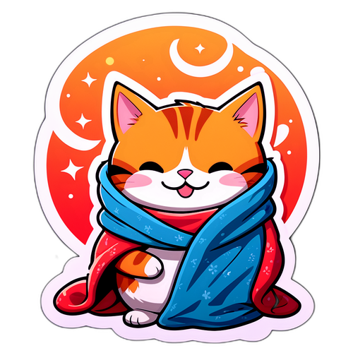 Котик в теплой шальке