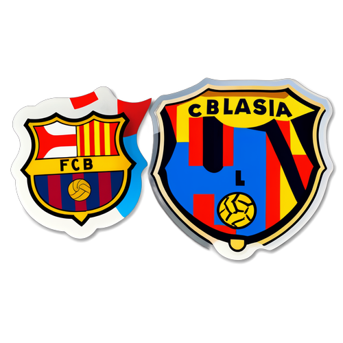 Những Logo của Barcelona và Alavés với Băng-rôn 'Little El Clasico'