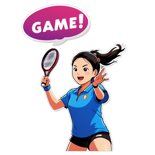 Stiker Qinwen Zheng Menyemarakkan Serve dengan 'Game On!'