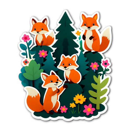 森林探索者：狐狸、松鼠与森林花卉