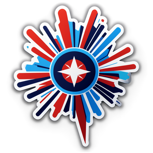 Modernong Sticker na Sumisimbolo sa Sentristang Politika